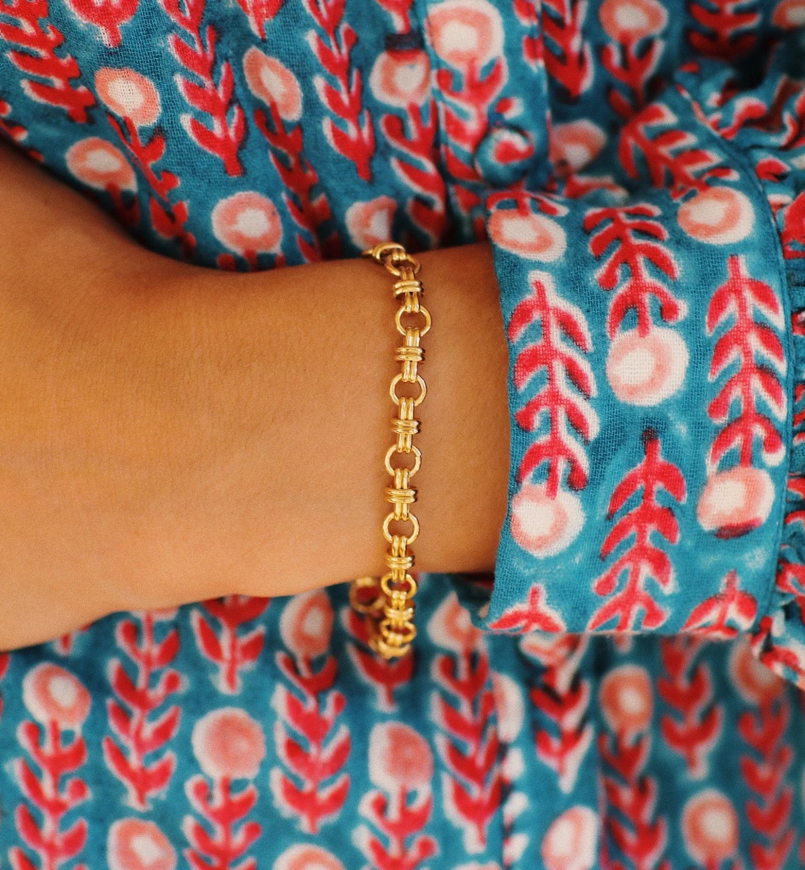 A+N Twin Rolo Bracelet Gold Plated