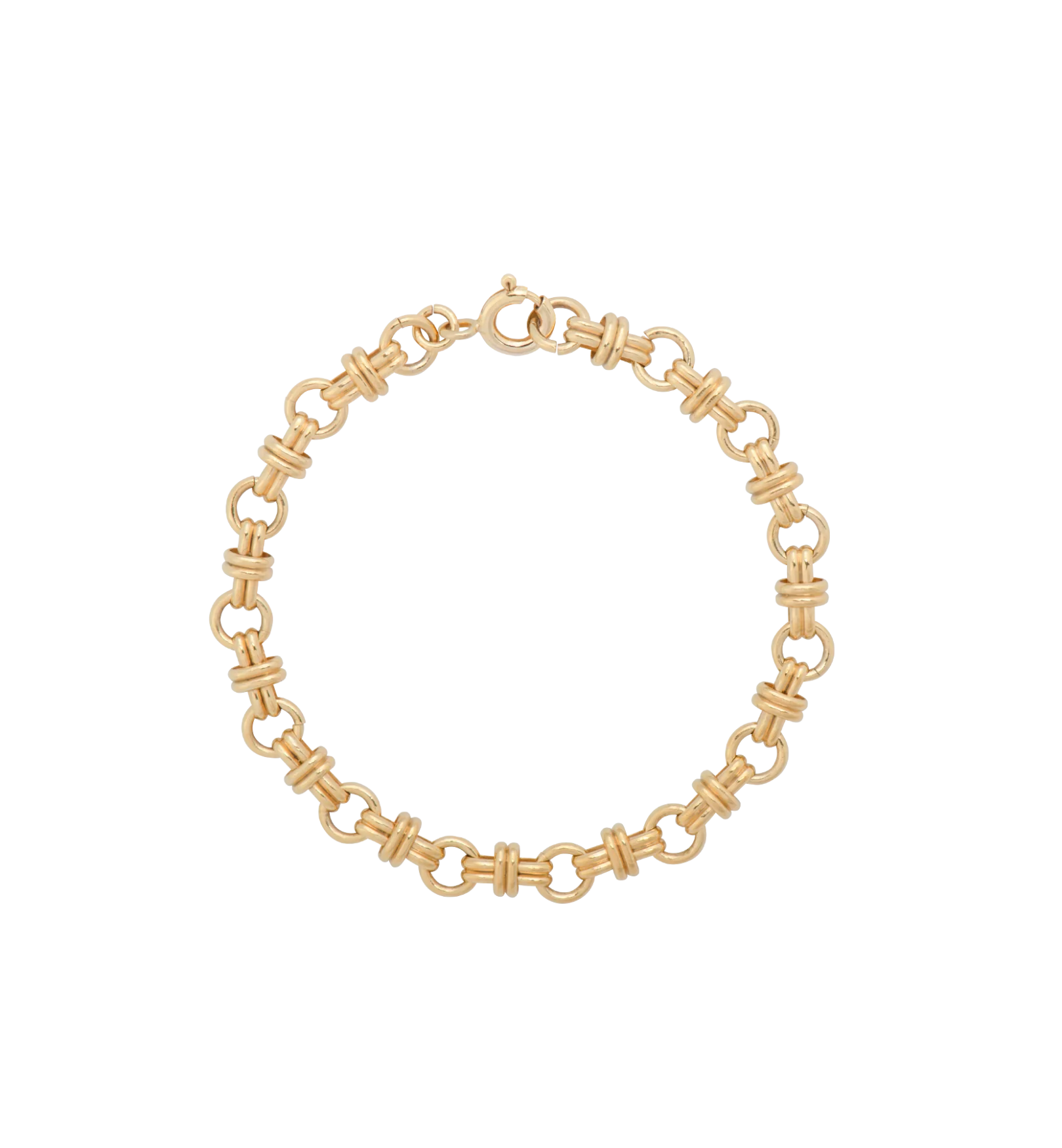 A+N Twin Rolo Bracelet Gold Plated