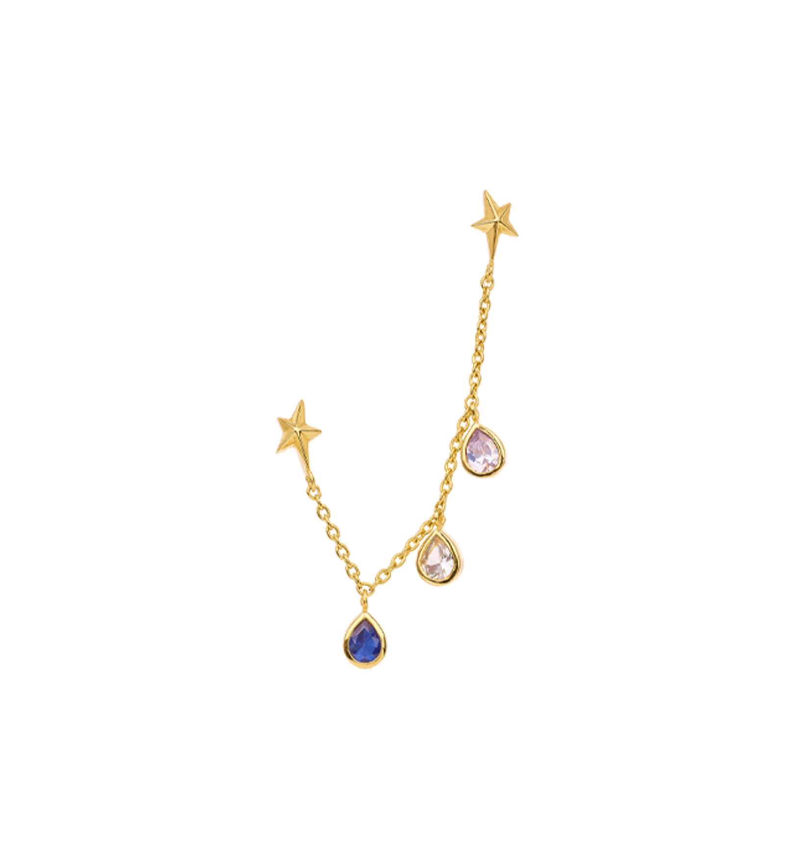 A+N Single Star Rain Chain Stud Gold Plated