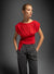 Gemini red draped top - Laagam