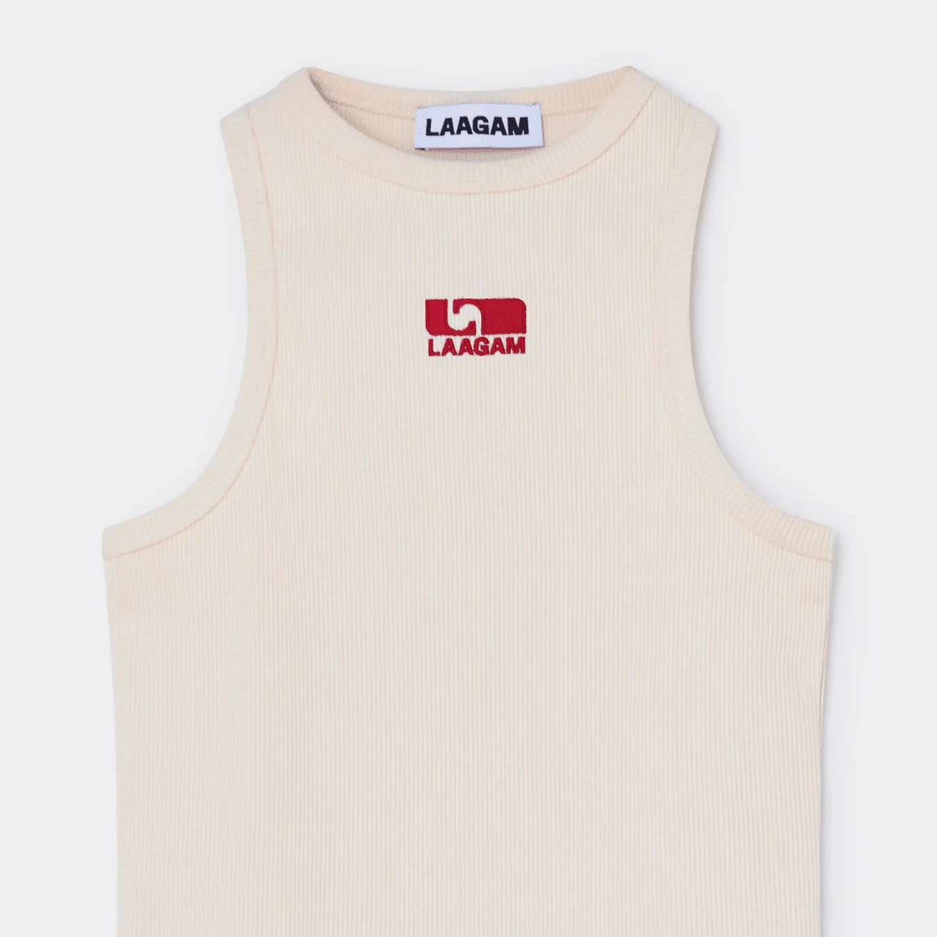 Ecru embroidered logo tank top - Laagam