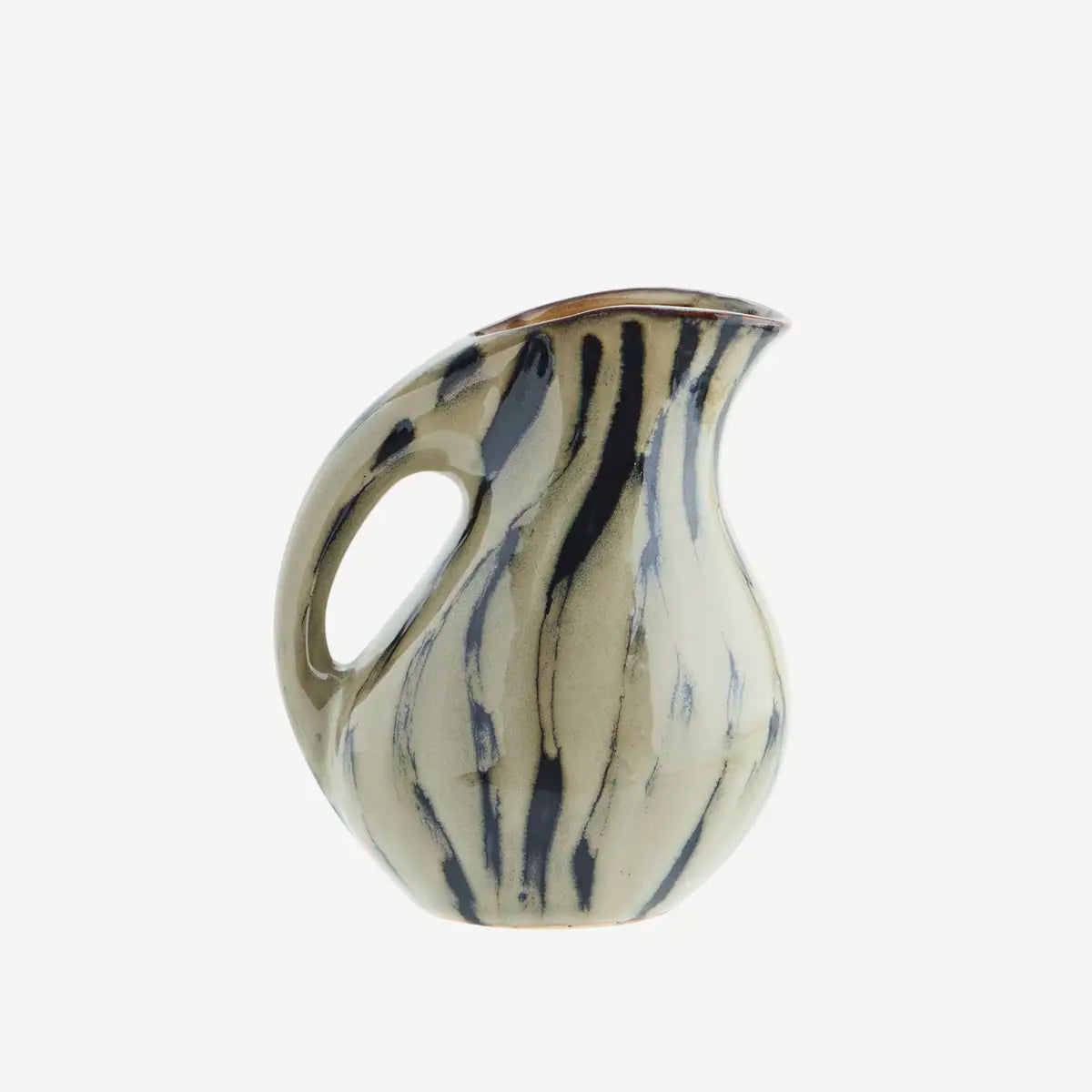 Striped stoneware jug